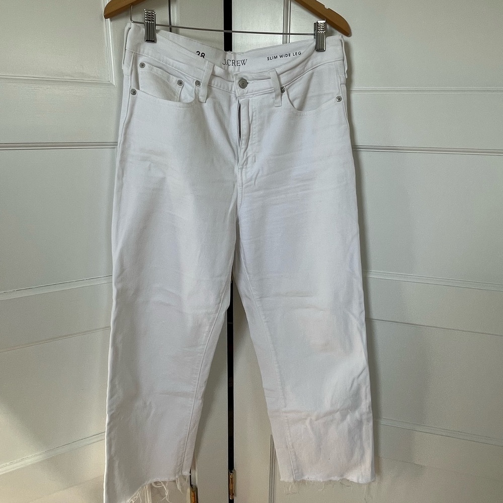 J. Crew Women's Crisp White Flare Jeans